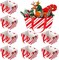 48 Pcs Christmas Basket for Gifts Empty Bulk Red White Candy Cane Design Party Gift Basket Kit with Handle DIY Market Tray for Gift Wrapping Holiday Present Display(9.8 x 6.5 x 4.3 in)